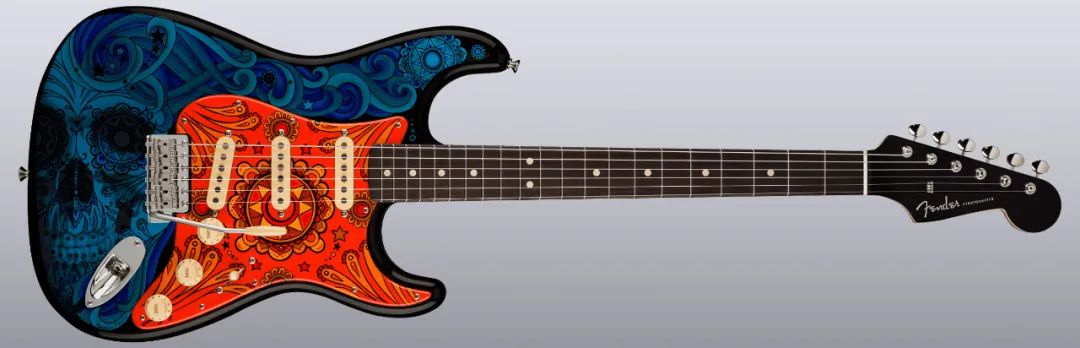 2021Fender吉他Prestige Collection系列之骷髅糖果Strat
